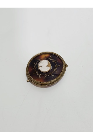 Cameo Broş Yaka İğnesi 017 Kahverengi