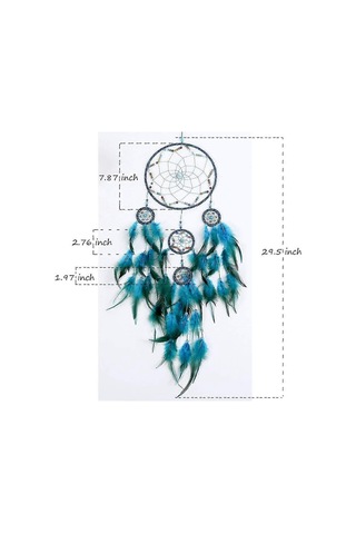 Pıao Rüya Yakalayıcı, Çocuk Odası Duvar Dekorasyonu İçin Renkli Tüylü Rüya Yakalayıcılar 20 Cm Genişlik 76 Cm Uzunluk