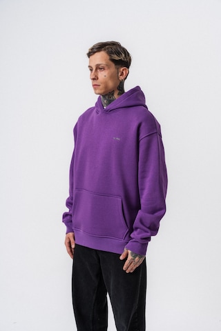 Erkek Respire Yazı Detaylı Kapüşonlu Basic Oversize Hoodie Lila