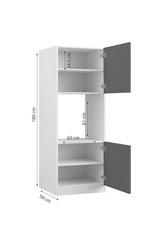 Kenzlife Membran Ankastre Fırın Dolabı Bige Gribyz Panjur 180 60 56 Mebran Kapak Mdf Gövde Beyaz