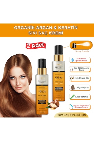 Elysian Essence Organik Argan & Keratin Sıvı Saç Kremi 2'li Set