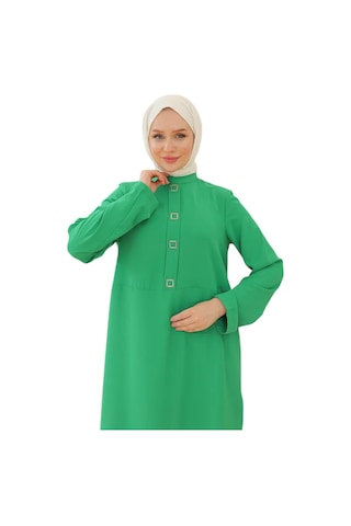 Levidor Kare Çıtçıtlı Tunik 24yt451 Yeşil