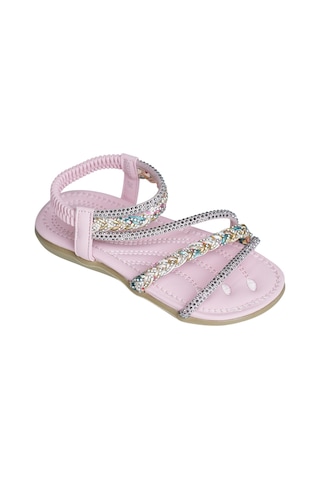 Kız Çocuk Taş Detaylı Sandalet 25y157-1 Pembe