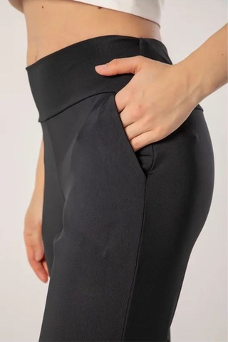 Reva Kadın Yüksek Bel Toparlayıcı Cepli Likralı Esnek Spor Tayt Siyah siyah