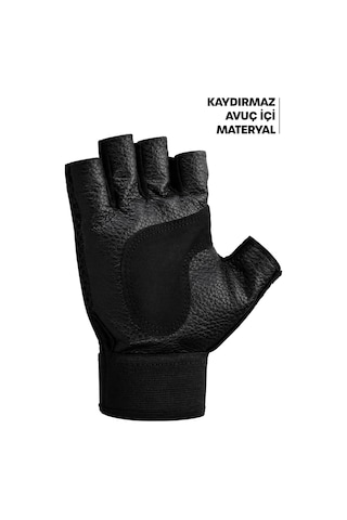 M Beden Kesik Yarım Fitness Gym Ağırlık Kaldırma Spor Eldiveni Unisex Bisiklet Eldiveni Siyah 115 Genel