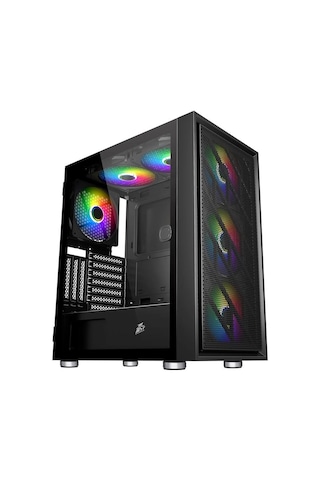 1st Player Ar7 Siyah 650w 80+ Argb 4x12cm Fan Temperli Cam Mesh Usb 3.0 Atx Kasa