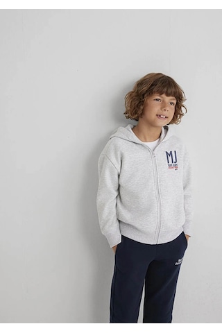 Mavi Fermuarlı Gri Erkek Çocuk Sweatshirt M6s10138-88467 Gri