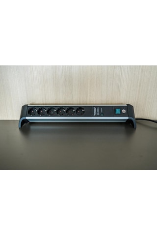 Brennenstuhl Alu-office-line Serisi 3 Metre Kablolu 6 Soketli 60.000 Amper Akım Korumalı Priz 3 M