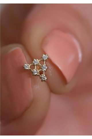 14 Ayar Altın Pietra Üçgen Tragus Piercing Sarı