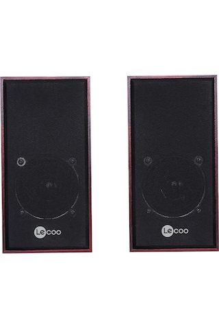 Lecoo   Ds105 6w Ahşap Gövdeli Masaüstü Stereo Hoparlör - Usb + 3.5mm Jack Girişli Pc Hoparlörü
