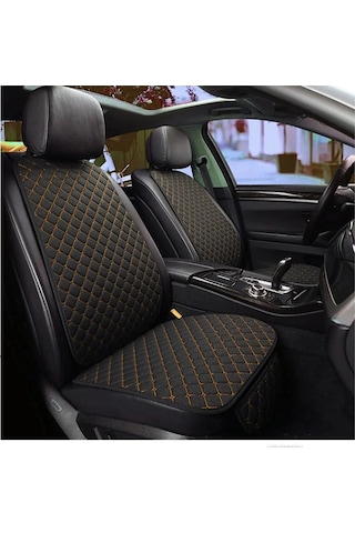 Araba Terletmez Ergonomik Koltuk Minderi 7 Parça - 5 Koltuk Tam Set Siyah Turuncu