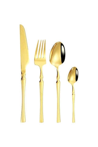 Paslanmaz Çelik 6 Kişilik Yemek Kaşık Çatal Bıçak Seti Cin738sr