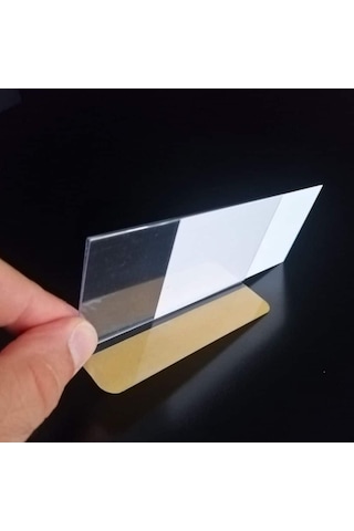 L Tipi Siperli Yapışkanlı Şeffaf Pvc Etiketlik 6x3cm 200lü Paket 200 Adet
