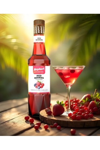 Saphori Kırmızı Meyveler Aromalı Kokteyl Şurubu Kırmızı Meyveler Şurubu 700 Ml