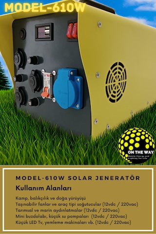 610w Taşınabilir Güç İstasyonu Lifepo4 Bataryalı Solar Jeneratör