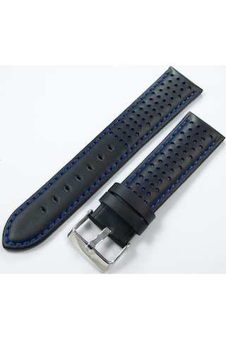 Bizon Deri Saat Kayışı 22Mm Kordon Siyah 1. Kalite Spor Lacivert