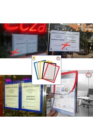 Yapışkanlı Mıknatıslı Esnek Çerçeve Duyuru Panosu 2'Li A4 5 Renk