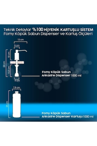 Fomy Köpük Sabun Ankastre Beyaz Dispenser 1000 Ml-100