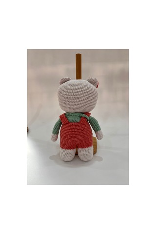 El Yapımı Amigurumi Kedi Örgü Oyuncak Bebek Tığ İşi 24 Cm Sevimli Hediye Pembe