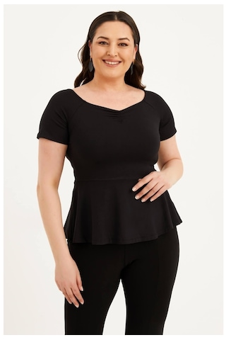 Damla Yaka Tişört (547842893)