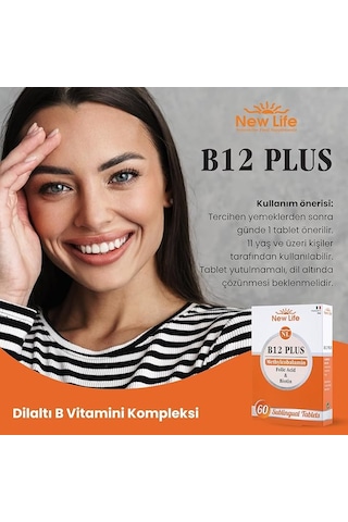 New Life B12 Plus Methylcobalamin 60 Tablet 3 Adet