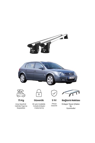 Trio-ıı Opel Singum Hatchback 2003-2008 Uyumlu Kilitli Ara Atkı 120cm Port Bagaj Tavan Barı