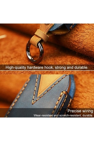 Tongxida Subaru Araba Sığır Derisi Deri Anahtar Koruyucu Kapak Kılıfı İçin Mavi