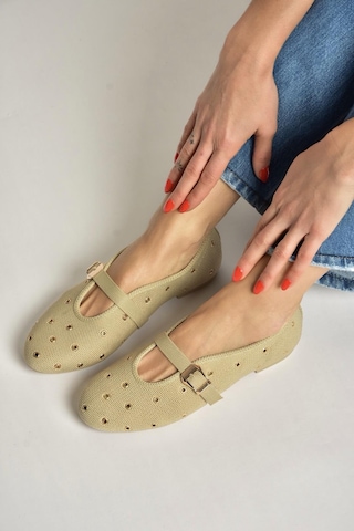 Fox Shoes Y820410104 Ten Triko Kumaş Kadın Babet Ten