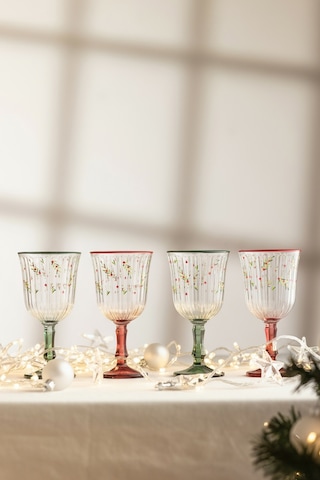 Clara 4'lü Su Kadeh Seti 240 Cc Renkli