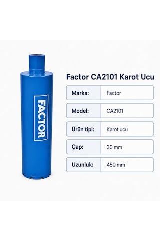 Factor Ca2101 Elmas Sulu Karot Ucu 30x450 Mm
