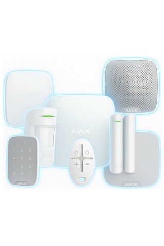 Hub Kit Kablosuz Alarm Seti Duman Isı Co Karbonmonoksit Dedektörü Keypad Dış Siren Dahil Beyaz
