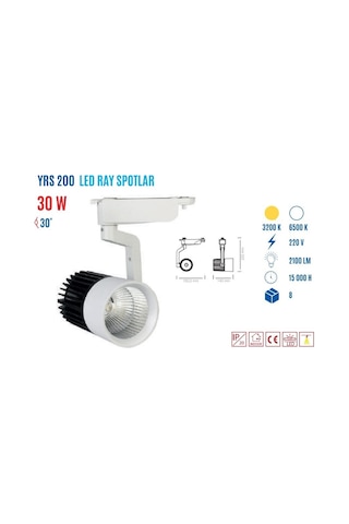 Ycl Yrs-200B 30W Cob Led Ray Spot Armatür Beyaz