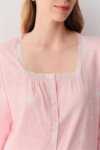 SUWEN Sakura Gömlek Yaka Pijama Takımı Pembe