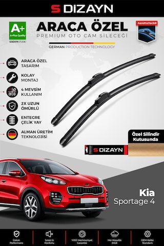 S-dizayn Kia Sportage Ön Cam Silecek Seti 2016-2021 Premium Araca Özel 65-40 Cm A+ Kalite
