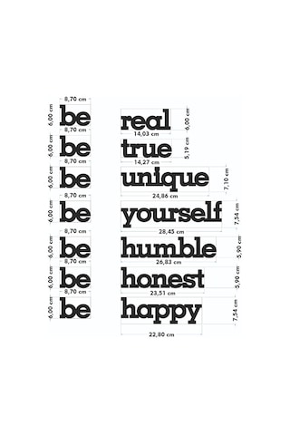 Siyah Be Real Be Yourself Ahşap Mdf Dekoratif Duvar Yazısı-Yeni