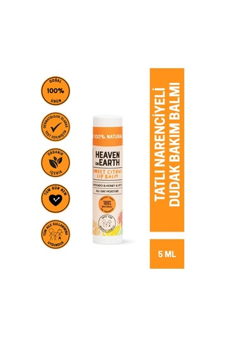 Heaven On Earth %100 Doğal Ve Organik İçerikli Lip Balm 5 Gr - Sweet Citrus