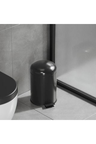 Aqua Bagno Smile Çöp Kovası -pedallı 5 Lt. , Mat Siyah