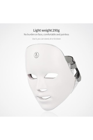 Şarj Edilebilir Pil Yüz Led Maske 7 Renkler Led Foton Terapi Güzellik Maskesi Cilt Gençleştirme Kaldırma Karanlık Nokta Temizleyici Cihazı Led Maskesi Qun0rc Beyaz