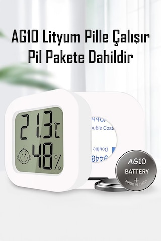 Mini Sıcaklık Nem Ölçer Lcd Ekranlı Oda Termometre Duvara Takılabilen Masaüstü Isı Göstergesi