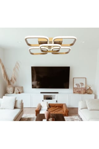 Tt302-4+1-Esk Kare Tt Aydınlatma Eskitme Boyalı 5 Li Led Avize