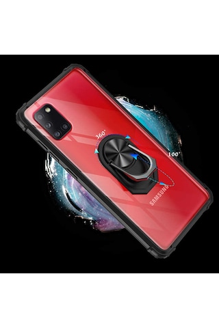 Samsung Uyumlu Galaxy A31 Kilif Seffaf Sararmaz Yüzüklü Mola Kapak 434928051