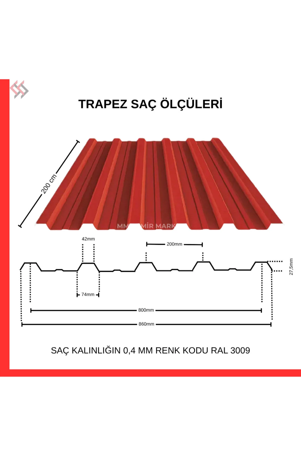 2 Metre Trapez Sac 5 Adet Galvaniz Çatı Ve Cephe Sacı Dayanıklı Profil Sac