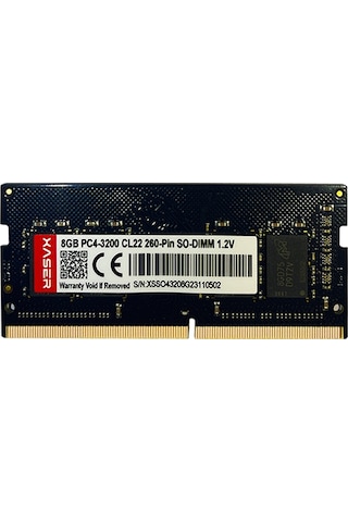 Xaser XS32S22S8/8 8 GB DDR4 3200 MHz CL22 Notebook Ram