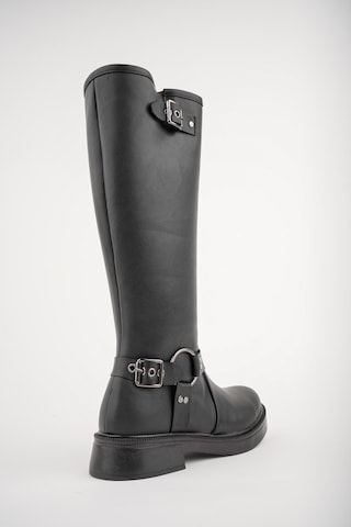 Muggo Gisele Fermuarlı Kemer Detaylı Kadın Kışlık Çizme 001