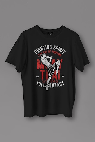 Unisex T-shirt Muay Thai Fight The Art Of Fighting Dövüş Siyah Baskılı Tişört 001