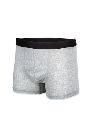 Nacar Store 5'li Erkek Gri Pamuklu Likralı Boxer Beyaz