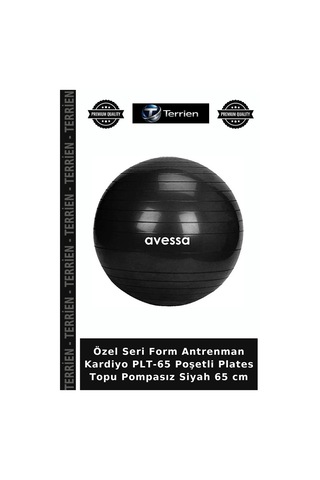Özel Seri Form Antrenman Kardiyo Plt-65 Poşetli Plates Topu Pompasız Siyah 65 Cm