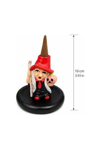 Cadı Figürlü Konik Tütsülük Dekoratif Tütsü Yakma Standı Halloween Ve Witchy Dekor