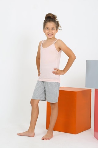 Akbeniz Kız Çocuk İp Askılı Şortlu Penye Pembe Pijama Takım 20430