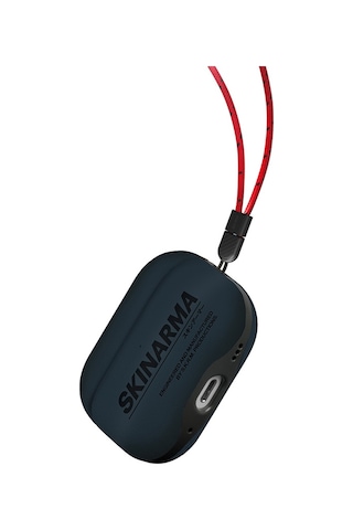 Apple Uyumlu AirPods Pro 2 Kılıf Skinarma Pu Deri Tasarım Spunk Kılıf Mavi